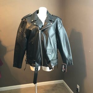 Biker Zone Leather Motorcycle Jacket. Brand New.